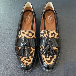 Franco Sarto Leopard & Patent Loafers